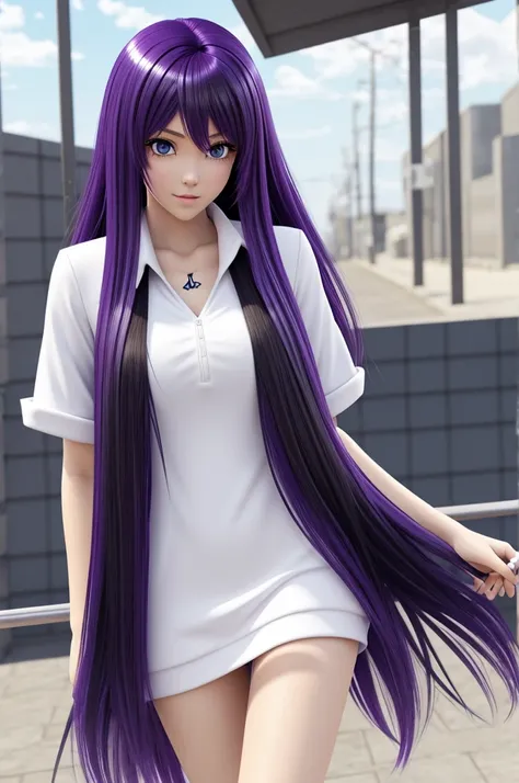 3D anime style of white pil Name: Shacya Physical Description:
- Hair: negro, long and straight.
- Eyes: electric purple, expressive.
- Fur: White and soft.
- Height: 1.80 meters.
- Weight: 75 kg.
