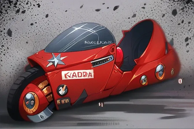 Red Gold Kaneda&#39;s Bike Future City Real Future Bike