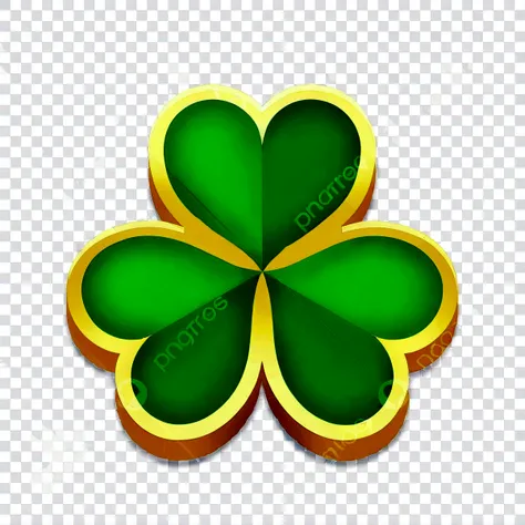 a green clover leaf with a heart-shaped center on a black background, four leaf trevo, 1024x1024, illustration hd, top quality picture, trevo, background full of lucky trevos, clipart, top quality photo, top quality picture, green and gold, realista de alt...