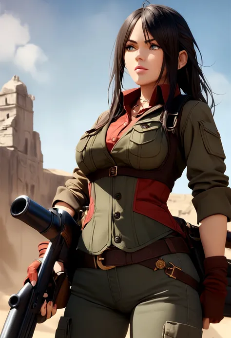 Megan Fox Ace Dark Hunter with Double Barrel Shotgun