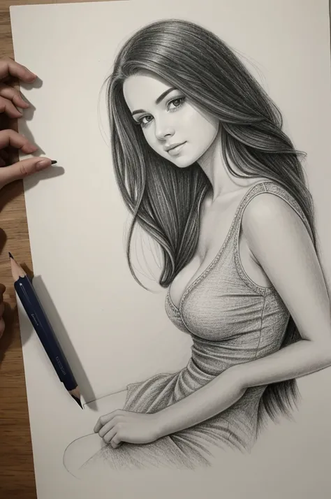 Create a pencil drawing of a woman having sex 