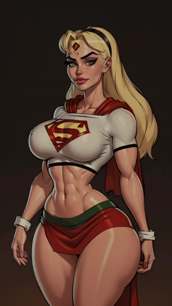 WITH YOUR BACK TO THE CAMERA,((ultra quality)), ((masterpiece)), supes, cute smile, smile, ((long blonde hair)), (Beautiful face), (beautiful female lips), (), charming, ((sexy facial expression)), (white skin color), (white skin), glare on the body, ((det...