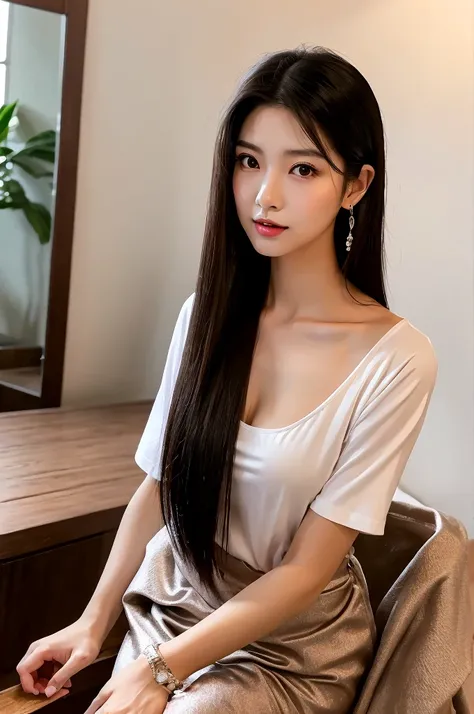 ((white t-shirt)), ((black cotton pants)), massage parlor, ((full body)), ((photo)), ((best qualtiy, 8K, tmasterpiece:1.3)), Focus:1.2, perfect figure beautiful girl:1.4, 1girl, cowboy shot, look at viewer, incredibly absurd, beautiful and cute girl with a...