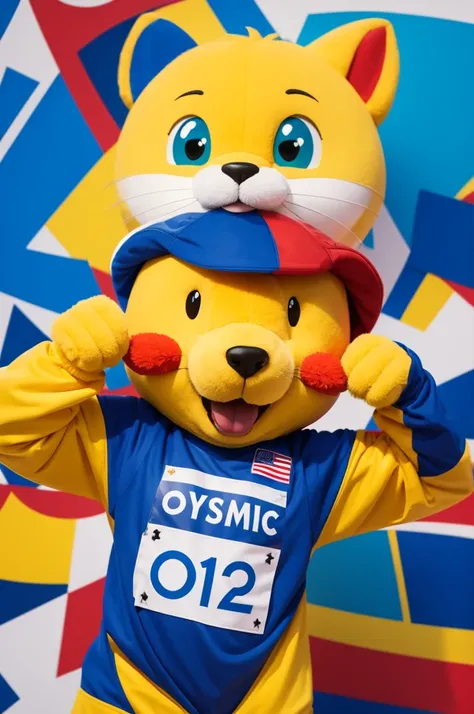 Create an Olympic mascot with primary colors 