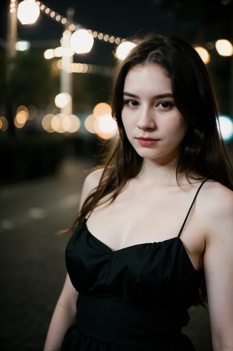 polaroid photo, night photo, photo of 24 y.o beautiful woman, pale skin, bokeh, motion blur