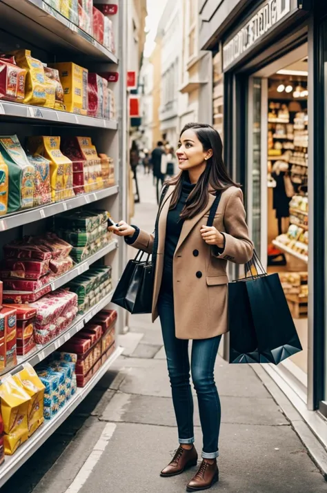 A woman shopping