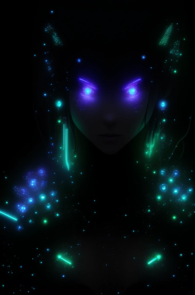 Water princess, wired to the matrix, neon aqua, laser lights, warrior Princess