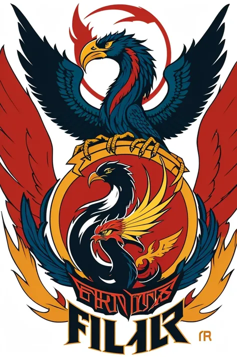 Logo of a football club written Fenix FC with a phoenix in the middle