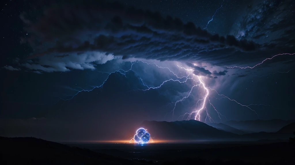 A PICTURE OF A BRAIN WITH LIGHTNING AND COSMIC ENERGY