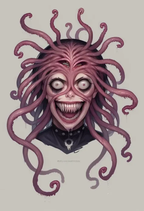 massive worm emerging from the eye of the face of a girl drawn in the renaissance style as she throws her head back,psychotic laugh, fanged smile,midjourney v5 style,((eyes full of worms,((eye sockets full of worms)),living nightmare,emo girl,eroguro,visua...