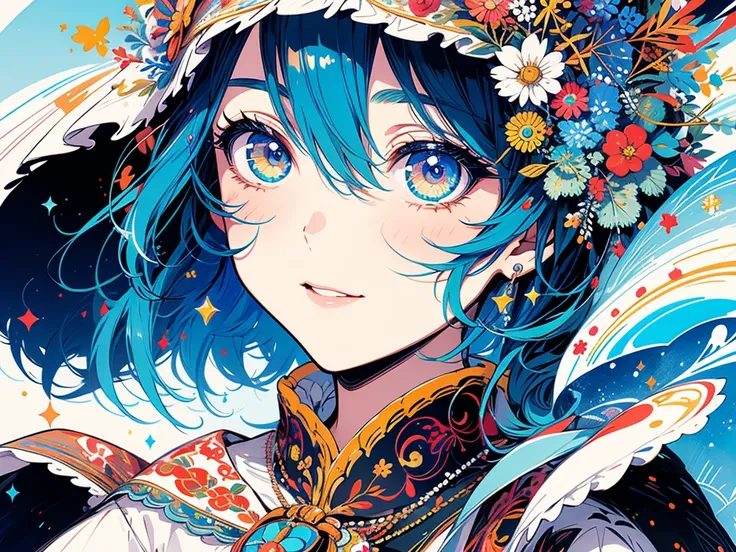 （masterpiece，Top，，Official Art，Beautiful Beauty：1.2），（1girl：1.3），Extremely detailed，Colorful，The most detailed，（Watercolor：1.3），Optical Hybrid，Playful pattern，Lively texture，Rich colors，Unique visual effects