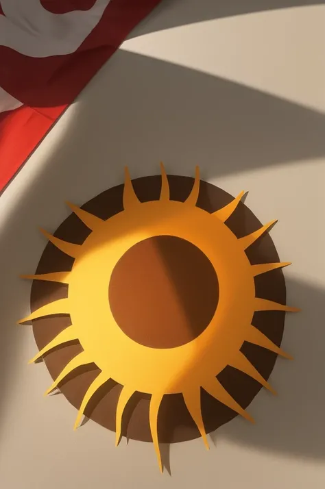 draw a DRAWING of a flag related to the sun,the image must be lying down