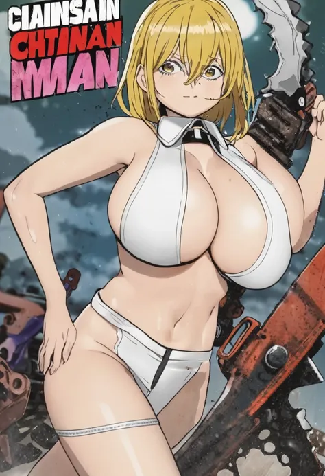 Power from chainsaw man with no clothes and Big boobs