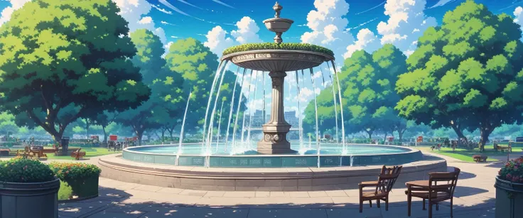 punctuation_9, punctuation_8_high above, punctuation_7_high above, fountain_アニメ, assessment_safe, scenario, plein-air, sky, nube...