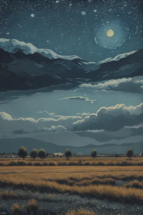 Normal gray moon van gogh style