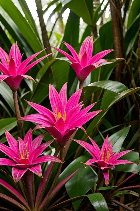 Pink bromeliads from the Lacandon jungle 