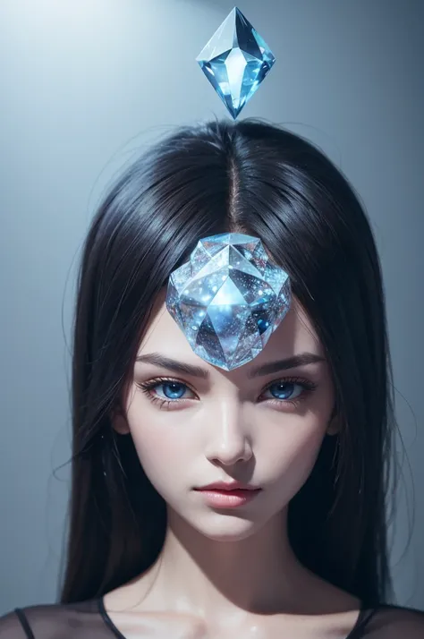 Create an android head and replace the brain with a beautiful diamond