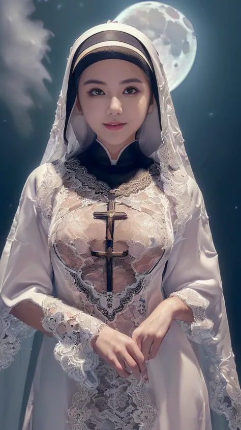 (masturbation:1.0),(Orgasm:2.0),(A Ultra cute young Japanese nun:2.0),(she wearing a decorated with lace nun costume and scart slim fit:2.0),(beautiful detailed dropped eyes:2.0),beautiful detailed lips, (extremely detailed cute and beautiful face:2.0), lo...