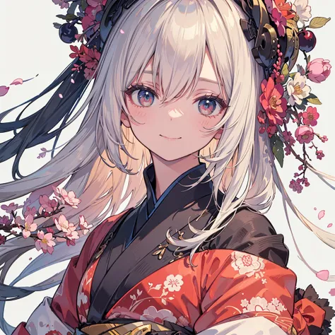 Official Art, wallpaper, Very detailed, (((Very detailedな目と顔))), shut your mouth, Warm smile，1 Girl，Arms hanging down，Half Body，Medium shot，masterpiece, best quality, Realistic Portraits, (Zendispute, Mandala, dispute, Endispute), kimono, Very detailed, Dy...