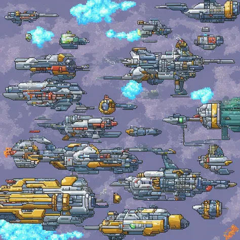 envision a top-down perspective of a straightforward spaceship facing north, crafted in the 16-bit pixel art style reminiscent o...