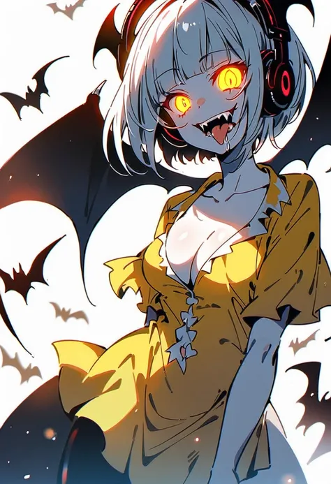 (White background:1.3), (extremely detailed fine touch:1.3), (hard light, studio light, light rays, dappled light, reflection, shadows, ray tracing:1.0), (2D:1.3), devil girl, (super very silver short hair:1.3), blunt bangs, (yellow glasses:1.3), underrim,...