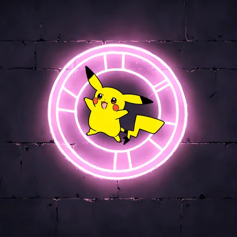 a neon sign of pikachu