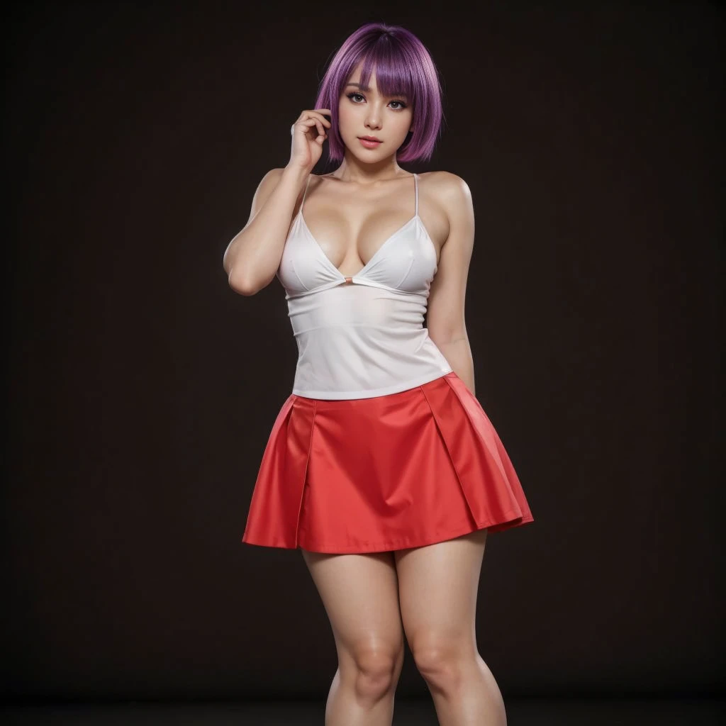 (best qualityer,ultra detali,realisitic:1.37), Ayane, beautifull detailed face,perfect symmetry,perfectly shaped body,perfect make-up,bright coloured,studio lighting