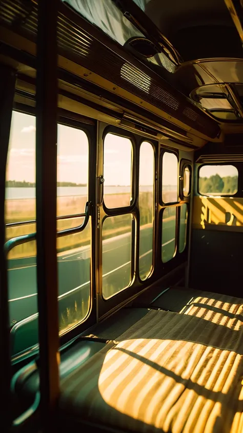 Summer Dream，the bus，Dreamy lighting，HD，Details，Best quality