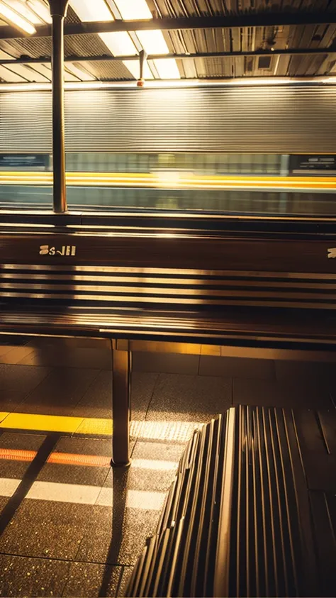 Summer Dream，Metro platform，Dreamy lighting，HD，Details，Best quality