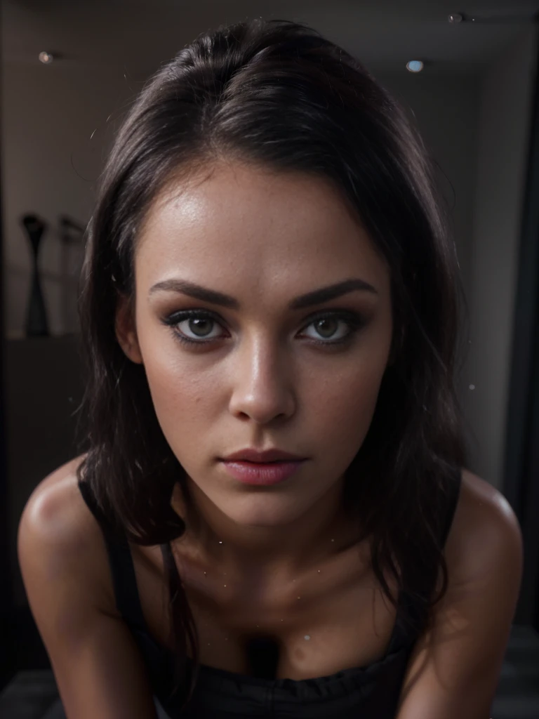 a 16 year old skinny girl in  from a sex shop, extremely detailed face, beautiful detailed eyes, beautiful detailed lips, detail...