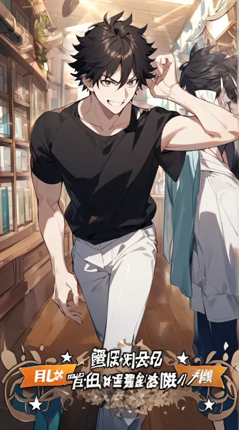 Screenshot Boku no my hero academia, male gender, white skin, brown eyes, short black hair with fringe, casual clothing