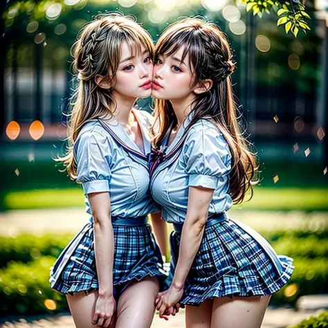 SFW, ((David Hamilton:1.37, White and vivid colors))、Extremely Detailed (Tiny Oppai-Loli Twins:1.37)、{(Dynamic-angle)|(from side)|(from back)|((from below:1.2))}、{(((Kissing face to face:1.41) Against the Nipples to Nipples Pressing hard))| (Standing Full ...