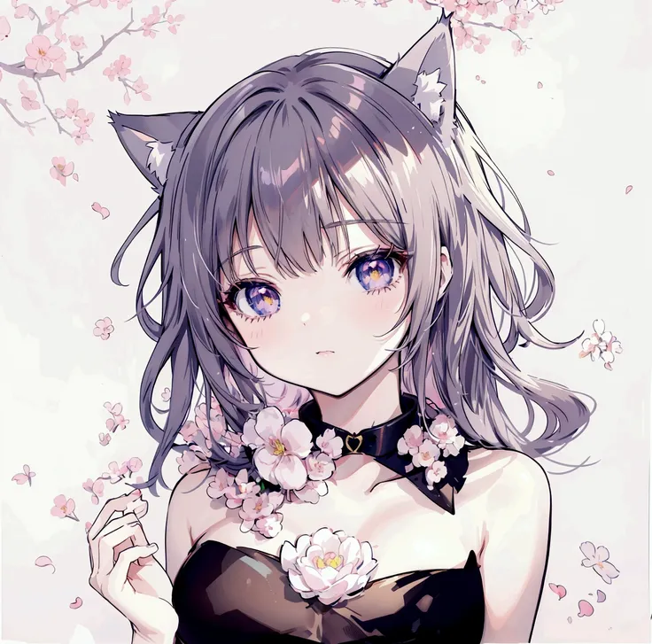 Anime Girl with cat ears and flowers in her hair, beautiful Anime catgirl, cute Anime catgirl, Anime Girl with cat ears, very beautiful Anime cat girl, Anime catgirl, (Anime Girl), Charming cat girl, girl with cat ears, Anime cat, Beautiful young catwoman,...