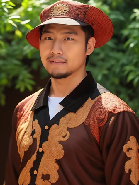 Chinese emperor, black hat, no beard, about 30 years old, face relatively large, brown silk solid color simple official uniform, thin color dragon texture embroidered with openwork embroidery on the clothes, realistic face close-up, character photography, ...