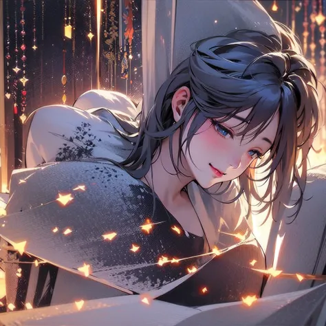 NSFW、sexy、Erotic、Adult、Romantic illustrations reminiscent of fairy tales、A romance filled with love and deception、Using chiaroscuro techniques, he contrasts happy romance with dark deception.、Immerse yourself in an atmosphere of soft colors and magical spa...