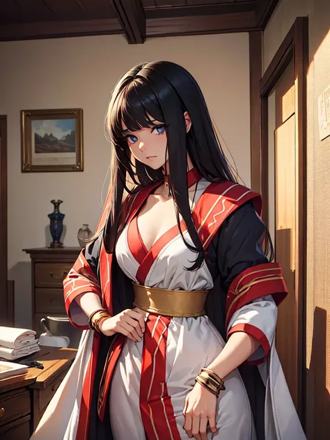 (​masterpiece、top-quality、hight resolution、Unity 8k Wallpaper、extremely details CG:1), In a secretive small room, a commoner prostitute looks bewildered as she is approached by a nobleman. The atmosphere is tense yet private, highlighting the disparity bet...