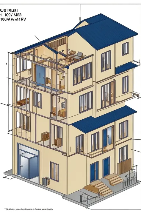 I need a drawing of a real diagram of the rush, meter base and load center of a 110 V home, with two lines for distribution. 	