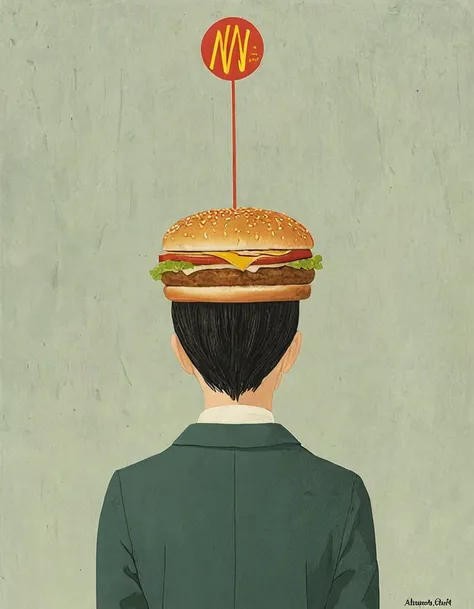 Fast Food Ad Brainwashing, by Alessandro Gottardo, painting