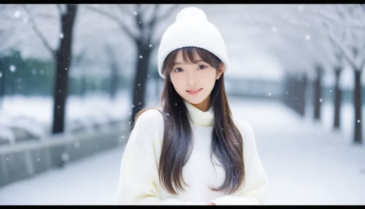 best quality, masterpiece,
Analog photo of Japanese idol girl wearing white sweater and white sweater hat, looking at viewer, long hair, Headshots, hold one&#39;s cheek with one hand, enlargement, very beautiful detailed face, medium chest, (Cute face, loo...