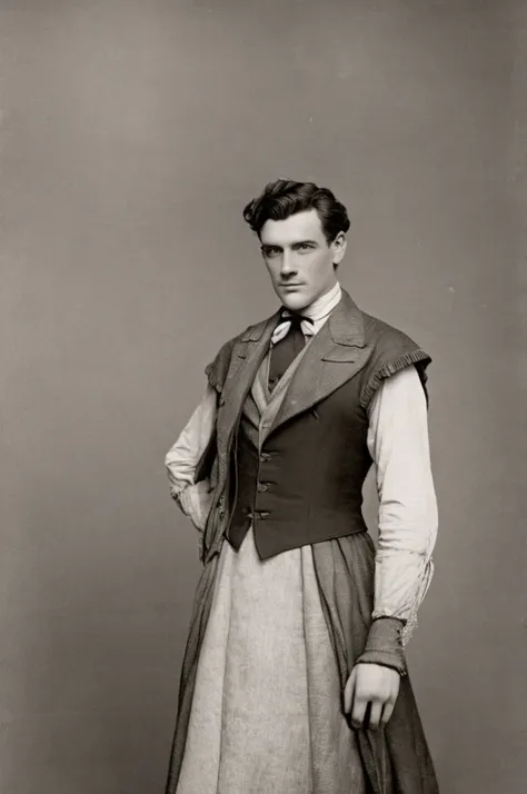 ((best quality)), ((masterpiece)), (detailed), victorian era man. handsome man. young, square jaw. victorian clothing. whole bod...