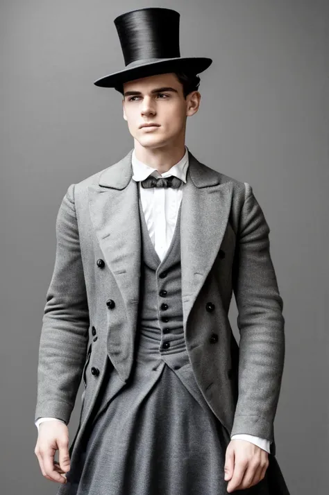 ((best quality)), ((masterpiece)), (detailed), victorian era man. handsome man. young, square jaw. victorian clothing. whole bod...