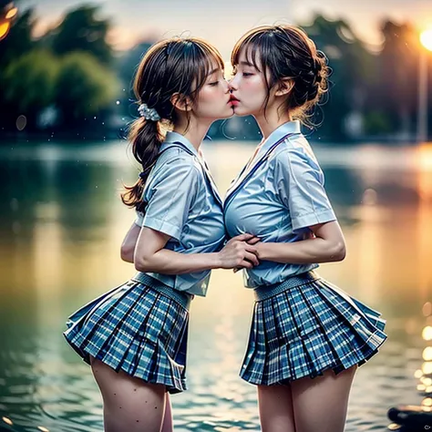 SFW, ((David Hamilton:1.37, White and vivid colors))、Extremely Detailed (Tiny Oppai-Loli Twins:1.37)、{(Dynamic-angle)|(from side)|(from back)|((from below:1.2))}、{(((Kissing face to face:1.41) Against the Nipples to Nipples Pressing hard))| (Standing Full ...