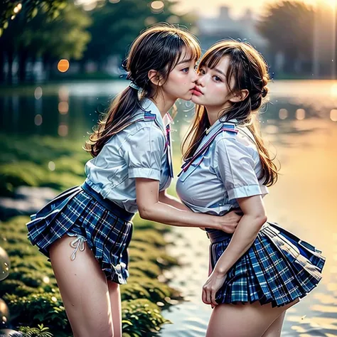 SFW, ((David Hamilton:1.37, White and vivid colors))、Extremely Detailed (Tiny Oppai-Loli Twins:1.37)、{(Dynamic-angle)|(from side)|(from back)|((from below:1.2))}、{(((Kissing face to face:1.41) Against the Nipples to Nipples Pressing hard))| (Standing Full ...