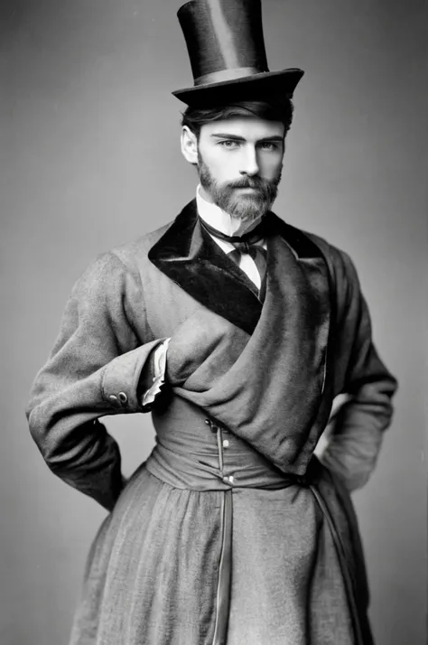 ((best quality)), ((masterpiece)), (detailed), victorian era man. handsome man. young, square jaw. victorian clothing. whole bod...