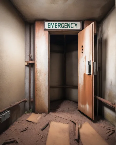 emergency underground elevator escape rusty old