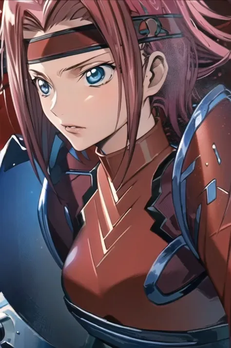 (best quality, masterpiece:1.3),kallencodegeass,(pilotsuitr2:1.3), extremely detailed,1girl,(colorful),(finely detailed beautiful eyes and detailed face),blue eyes,red hair,cinematic lighting,extremely detailed CG unity 8k wallpaper,solo,serious,cockpit,(c...