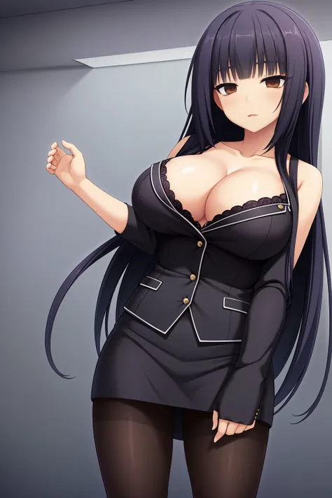 braided hair、braided hair,red-eyes,black-hair,bainded-hair,Braided Hair、long-hair,red-eyes,big-breast,business-suit,black-business-suit,black-pantyhose,mini-skirt,23 years old,older sister、Ultra-high resolution、Ultra HD,Braided Hair、red-tie,standing,milf,w...