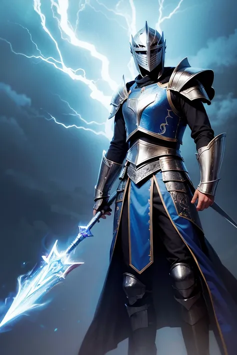 Thunder knight magician in armor
