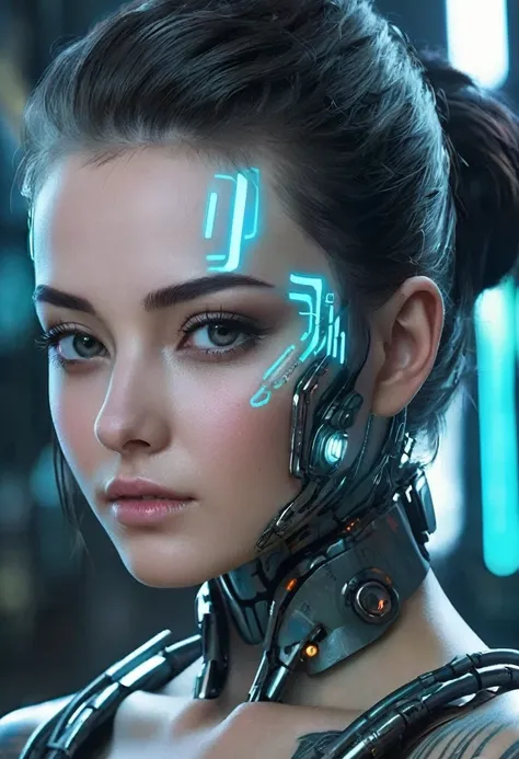 this is a description of futuristic technology, cyberpunk backgrounds and various elements related to facial features, cyberpunk...