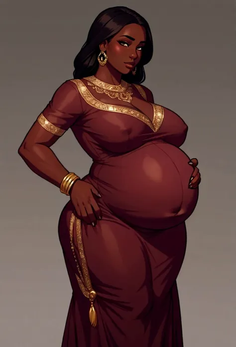 dark skin woman pregnant